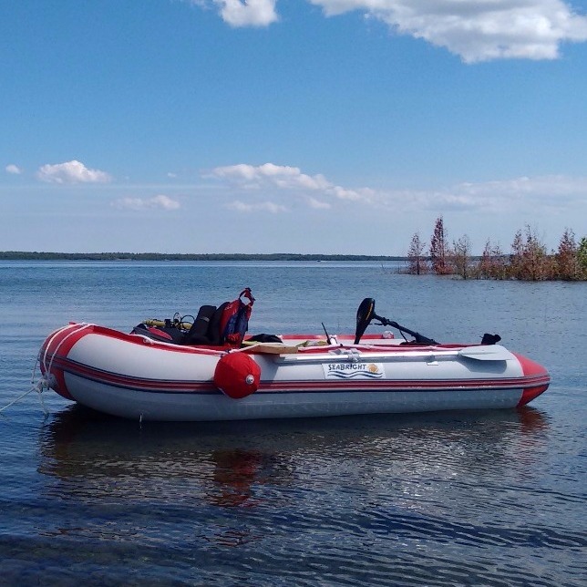 Inflatable boat used for fieldwork